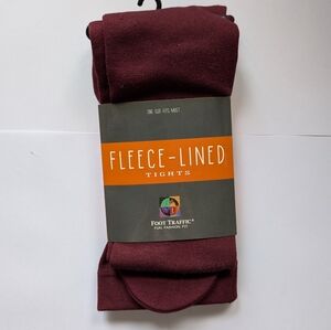 Burgundy Foot Traffic Fleece-Lined Tights
